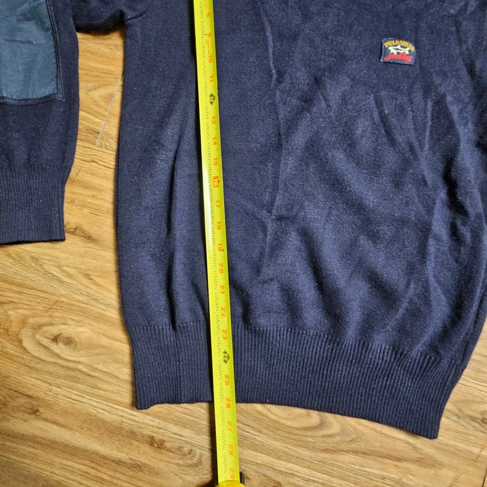 Paul &‎ Shark Wool Blend Yachting Sweater Nylon Patches Mens 6 Old Money Prep